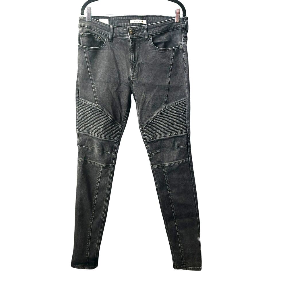 Pacson Stacked Skinny Black moto jeans 32 x 32